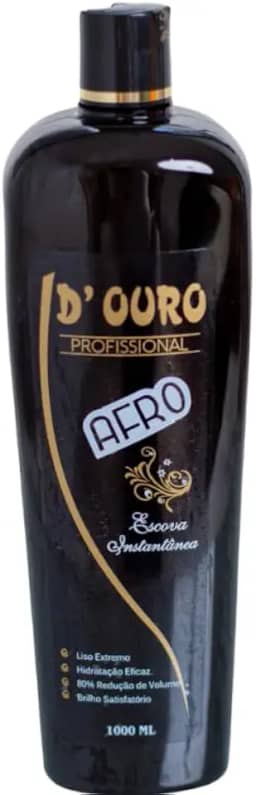 D’Ouro Escova Progressiva Afro 1000ml – Alisamento Potente para Cabelos Crespos e Resistentes, Nutrição Profunda, Brilho Intenso, Redução de Volume, Compatível Todos Tipos de Cabelo, Uso Profissional