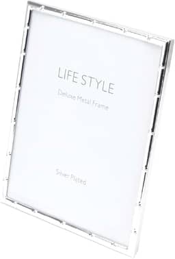WOLFF Porta-Retrato de Aço Bambu Prata 10cm x 15cm - Enxoval - Casamento - Decoração - Álbum de Fotos - Enfeites - Moldura Elegante Para Mesa e Parede