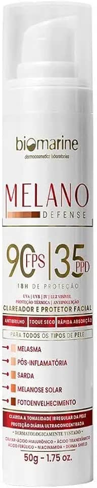 Melano Defense Clareador e Protetor Facial Fps90 Biomarine