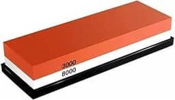 Genérico Pedra de Amolar Dupla Face, Grãos 3000/8000, Laranja/Preta/Branca