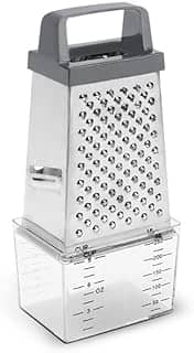 Brinox - Ralador 4 Faces Com Coletor Top Pratic, 20,5 Cm - Aço Inox