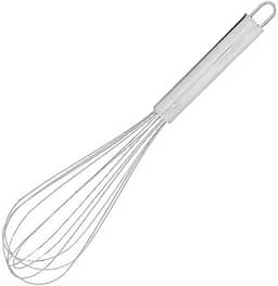 Fuet de Inox 28cm Profissional Reforçado | Aço Inoxidável Resistente | Batedor para Claras, Molhos e Cremes | Cabo Ergonômico Antiderrapante & Balanceado Design Moderno
