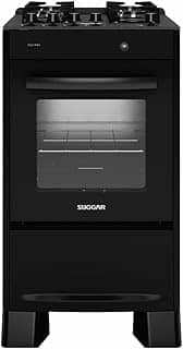 SUGGAR FOGÃO NEO MAX PRETO MESA DE VIDRO 4 BOCAS ACENDIMENTO AUTOMÁTICO FGV403PT