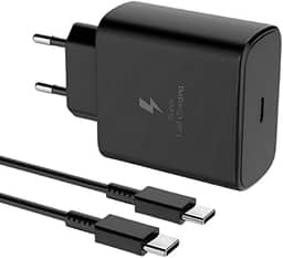 Carregador Turbo 45W + Cabo USB-C de 1m - Carregamento Rápido e Eficiente para iOS, Android, Tablets e compatível com todos os dispositivos USB Tipo-C - Tecnologia GaN. Universal.
