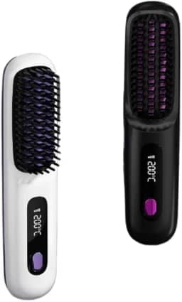 Escova Alisadora Sem Fio com Display Digital – Recarregável, Portátil e Rápida (Aleatório)
