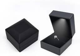 Caixa De Presente Colar Anel Com Pingente De LED de luxo, Caixa De Joias De Veludo Organizador Para Pedido De Casamento, Casamento, Aniversário, Dia Dos Namorados