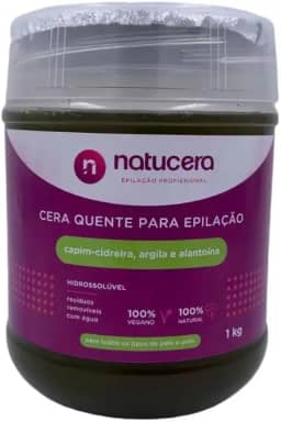 Cera Epilatória Hidrossolúvel, Aroma de Capim Cidreira, 1kg, para Depilação Profissional