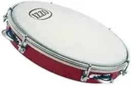 Pandeiro Izzo 10 Polegadas ABS Vermelho com Pele Leitosa 6 Afinadores 5 Pares Platinelas