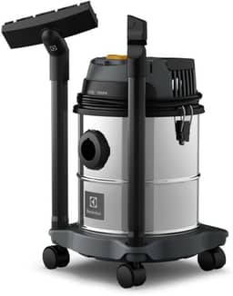 Electrolux Aspirador água pó função sopro compacto liquidos quimicos inox 1800W 12L total 8,5L util protetor termico GT12i 220V