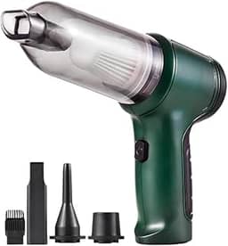 Aspirador de Pó Sem Fio Portátil 4 em 1 – Multifuncional, Leve, Potente e Recarregável para Casa e Carro(Verde)