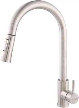 Raro, Torneira Inox 304 Gourmet Misturador Monocomando Para Cozinha Com Mangueira Retrátil Extensível Bico Fino Escovado