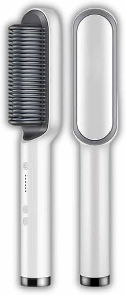 Escova Alisadora 3 em 1 Bivolt – Tecnologia de Íons | Para Todos os Tipos de Cabelo, Antifrizz e Modeladora Rápida