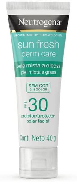 Protetor Solar Facial Para Pele Oleosa Neutrogena Sun Derm Care sem cor FPS 30, 40g