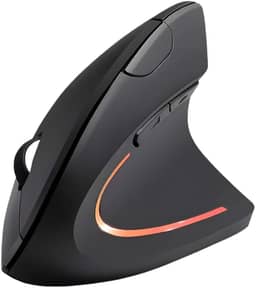 Mouse Vertical Sem Fio (Wireless e Bluetooth) 2400dpi | Design Ergonômico, Alta Precisão, Bateria Recarregável e Botões Programáveis | Compatível com Laptops, Tablets e Smartphones