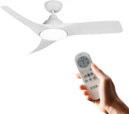 Ventilador de Teto EOS Turbo Vento 3 Pás com Controle Remoto 112cm 150W Branco EVX110B Bivolt