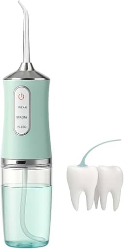 Irrigador Bucal Oral Limpeza Dentes e Gengivas Prótese Implante Jato D água Com Pressão 3 Modos Recarregável Portátil 230ml