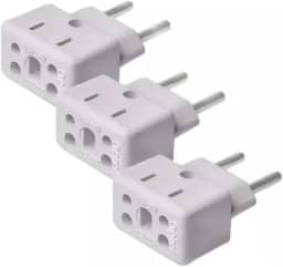 KIT 3 Adaptador De Tomada Benjamin Universal 3 Pinos 10A/20A Para 2 e 3 Pinos Bivolt 110V/220V para Tomada Americana e Europa os mais seguros para Secadores Chapinhas Air Fryer Fritadeiras Aquecedores