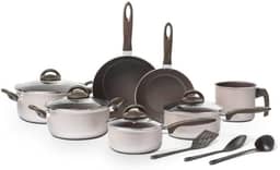 Brinox, Jogo de Panelas Brinox 10 Peças Ceramic Life Nevada Champanhe