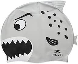 Muvin Touca de Natação em Silicone Kid – Nemo Azul - Hidroginástica – Silicone – Alta Resistência – Esportes Aquáticos - Proteção dos Cabelos - Treino – Estampada – Lazer – Durabilidade – Infantil - Unissex…