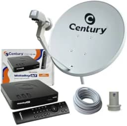 Kit Antena - Receptor Digital Midiabox Lnbf 5g Ku Cabo Cor Preto 110v/220v