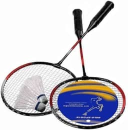 Kit 2 Raquetes Badminton C/ 1 Peteca E Bolsa