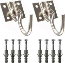 Kit Gancho para Rede em Aço Reforçado com Parafusos e Buchas – Instalação Segura e Completa - Produto Premiun