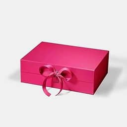 Caixa FlexBox Rígida de Papel com Imã e Cetim para Presente - Y338E (Pink, 28x20x9cm)
