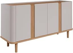 Buffet para sala de jantar 4 portas Eva Cimol Off White/Nature