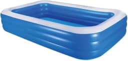Piscina inflável retangular azul - Fabricada em PVC resistente, adequada para crianças e adultos, transforme o seu jardim, pátio ou varanda no local de entretenimento da família! (120cm)