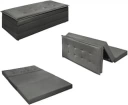 Puff Vira Cama Casal Para Descanso - Diversas Cores (Cinza)