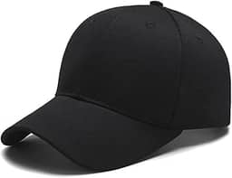 Boné Liso Preto Básico Fitão Unissex Aba Curva Ajuste Metal