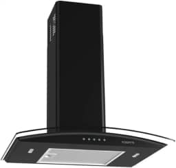 Coifa de Parede Vidro Curvo, Fogatti, Painel Mecânico, 60cm 4 e 5 Bocas, Black 110V