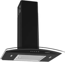 Coifa de Parede Vidro Curvo, Fogatti, Painel Mecânico, 60cm 4 e 5 Bocas, Black 110V