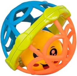 Bola Chocalho Mordedor Bebe Unissex Pimpolho Laranja