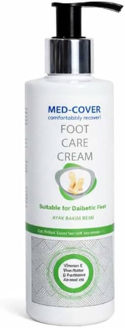 Creme Hidratante para Pé Diabético com 10% Uréia Med-Cover Foot Care Cream 200ml – Previne Fissuras, Calos e Úlceras, Hidratação Profunda, Reparação da Pele Seca e Sensível