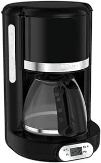 Cafeteira Elétrica Arno Soleil Preta 1,25L SPFC, Design Retrô, Programável, Corta Pingos, Jarra de Vidro, 110V