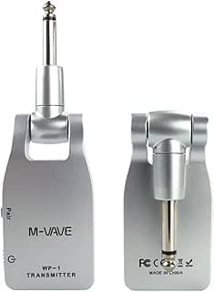 M-VAVE Sistema Sem Fio Profissional 2.4GHz para Guitarra e Baixo - Transmissão Digital 24bit/48KHz, Baixa Latência (<12ms), Alcance de 30m, Bateria Recarregável 7.5h, Compatível com Amplificadores