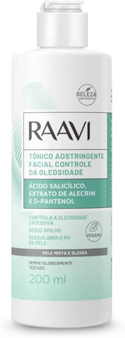 Raavi - Tônico Adstringente Facial Controle da Oleosidade Pele Mista e Oleosa 200ml