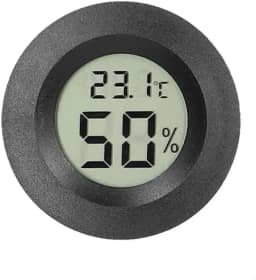 Termômetro Higrômetro Digital LCD, Embutir, 4,5 cm, Preto, Alimentação por Pilha LR44 TECNOARK