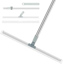 Rodo de Limpeza Silicone 2 em 1 com Raspador Silicone 50cm Cabo Retrátil 140cm Base Giratória Leve Resistente Limpeza Versátil Grande