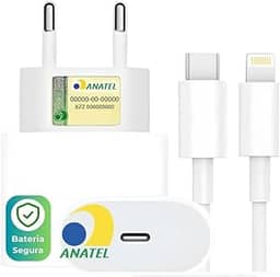 Kit Carregador Turbo Premium® Tipo C + Cabo | Compatível com iPhone X XR SE 11 12 13 14, Android, Galaxy, Tablets, Notebooks | Carga Rápida