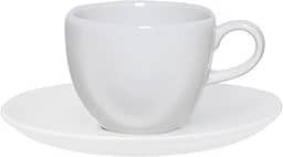 Xícaras de Chá 220 ml, com Pires, 6 Peças, Ryo White
