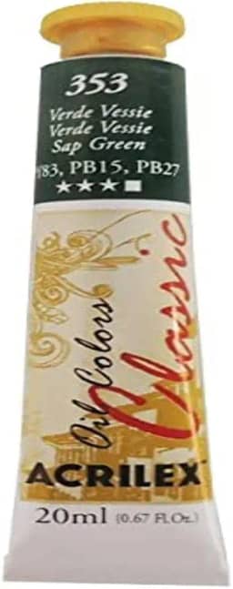 Tinta a Óleo Para Telas, Acrilex, Verde Vessie, 20 ml