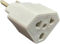 Adaptador de Tomada Universal 10A e 20A 2 Polos Padrão Brasileiro e Americano - Branco