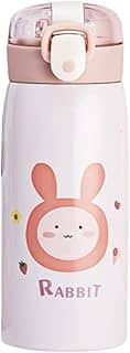 Garrafa Térmica Garrafinha Térmica Infantil Inox Canudo Trava 350 ml - Desenho Coelho - TYDA