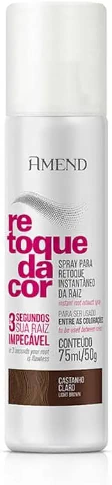 Spray, Amend Retoque Da Cor, 75ml, Cobre Com Perfeição A Diferença De Cor Entre As Colorações, Corrige Instantaneamente As Raízes Brancas E Desbotadas (Castanho Claro)