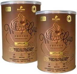 Café funcional Termogênico Whey Cup Coffee Cappuccino Whey protein, MCT, COQ10, Taurina, Cafeína, pimenta, gengibre, cúr (2 Latas)