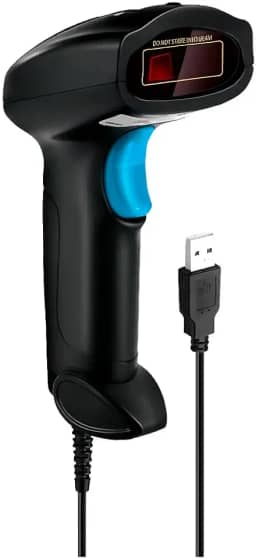 Leitor de Código de Barras com Fio USB 1D Laser Danfe MDK-101 – Alta Velocidade, Plug & Play, Compatível com Windows, Linux e Mac – Para Notas Fiscais DANFE e Gestão Comercial