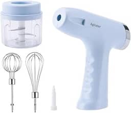 Batedeira Elétrica Portátil Recarregável USB com Copo 250ml e 2 Batedores Inox