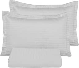 Cobre Leito Casal 3 peças FACE UNICA Liso com Porta Travesseiro 200 fios Colcha Casal (BRANCO, CASAL 3 PEÇAS)